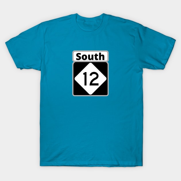 South Highway 12 T-Shirt by Trent Tides